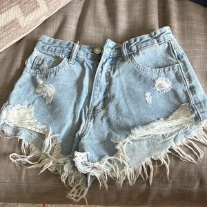 Distressed Denim Women Shorts